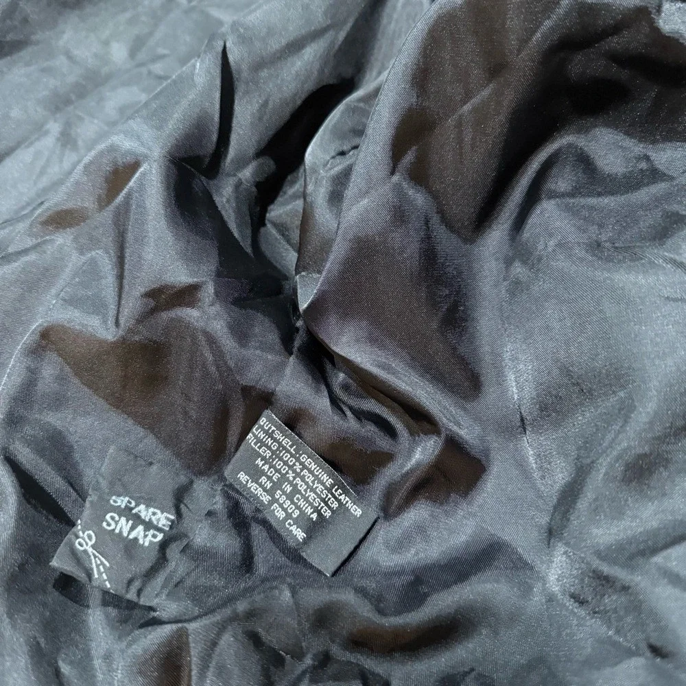 Roundtree &‎ York Mens Black Leather Bomber Jacket XL Full Zip Collared Biker